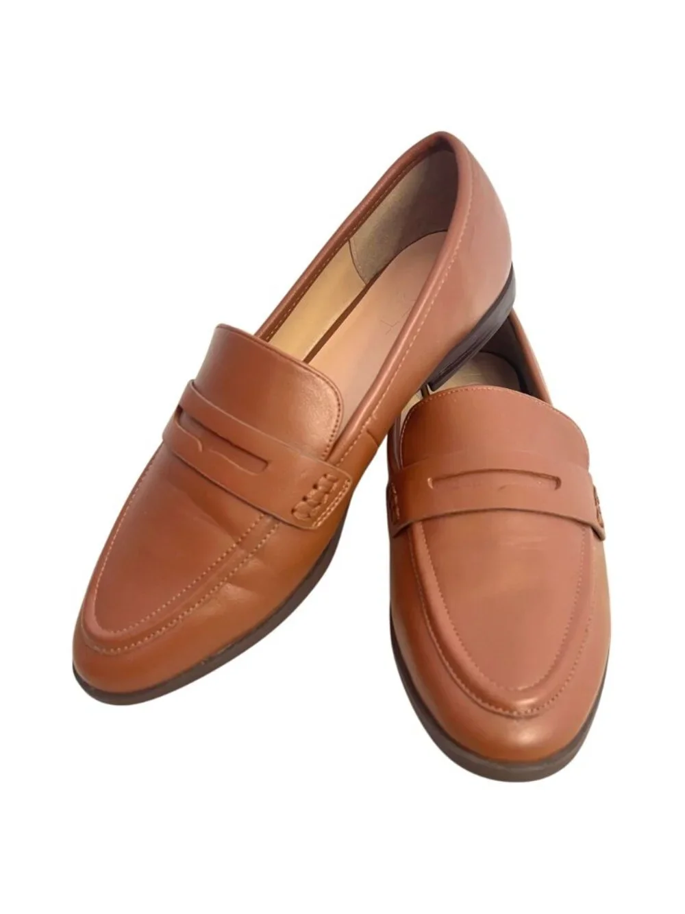 LOFT Brown Penny Loafers Slip On Flats Classic Preppy Business Casual Shoes Sz 8